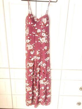 Xhilaration Pink/White Floral Romper, Size Small, New